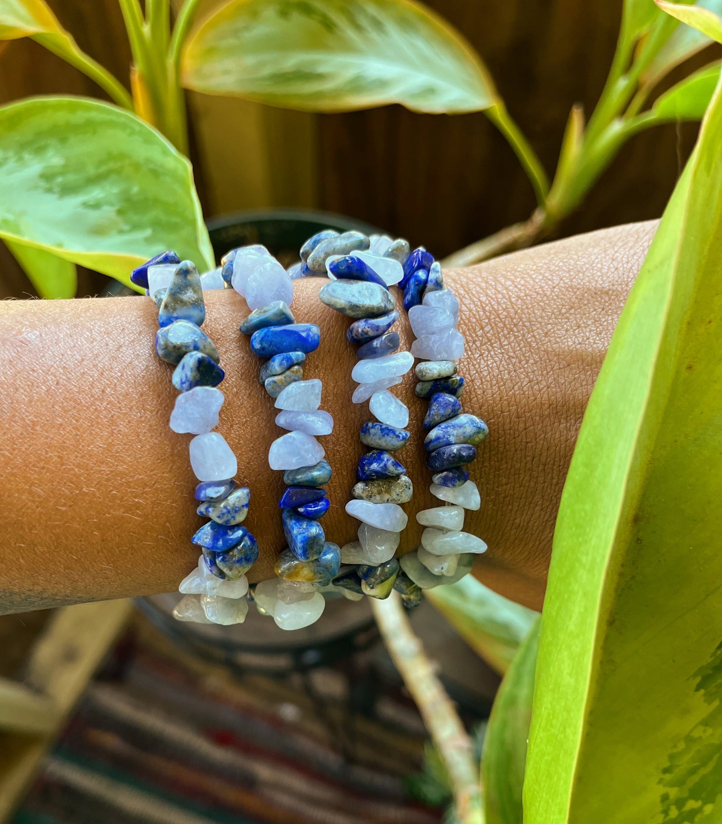 Natural Aquamarine & Lapis Lazuli Bracelet