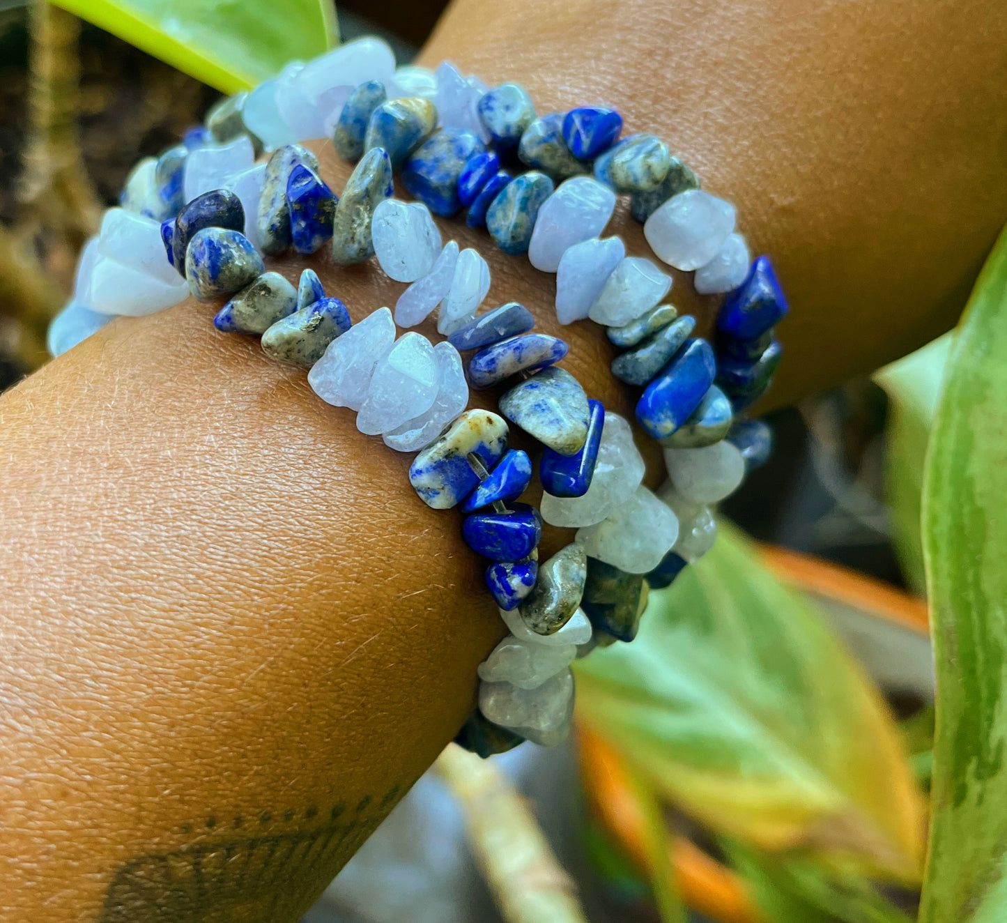 Natural Aquamarine & Lapis Lazuli Bracelet