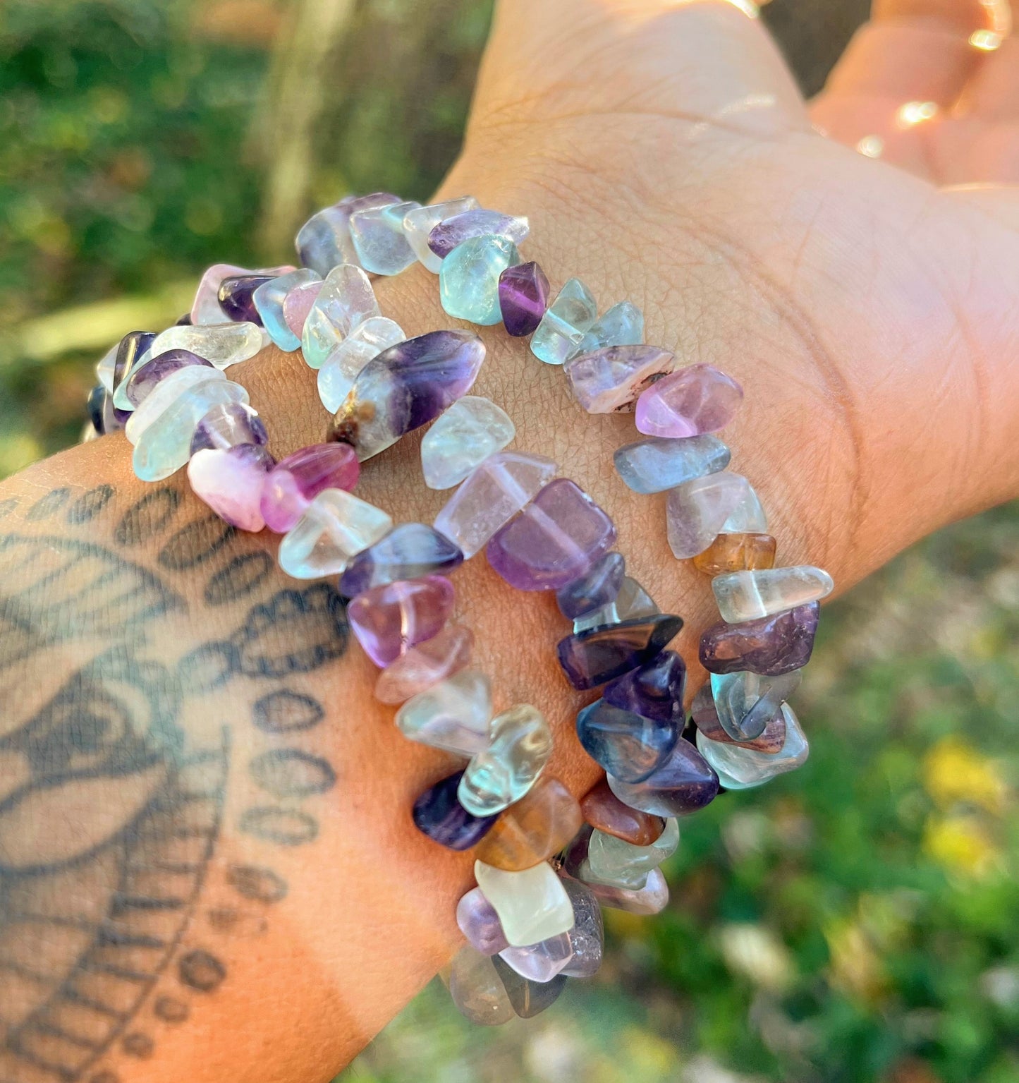 Natural Rainbow Fluorite Bracelet