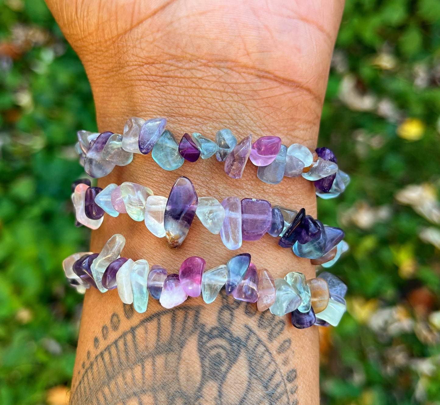 Natural Rainbow Fluorite Bracelet