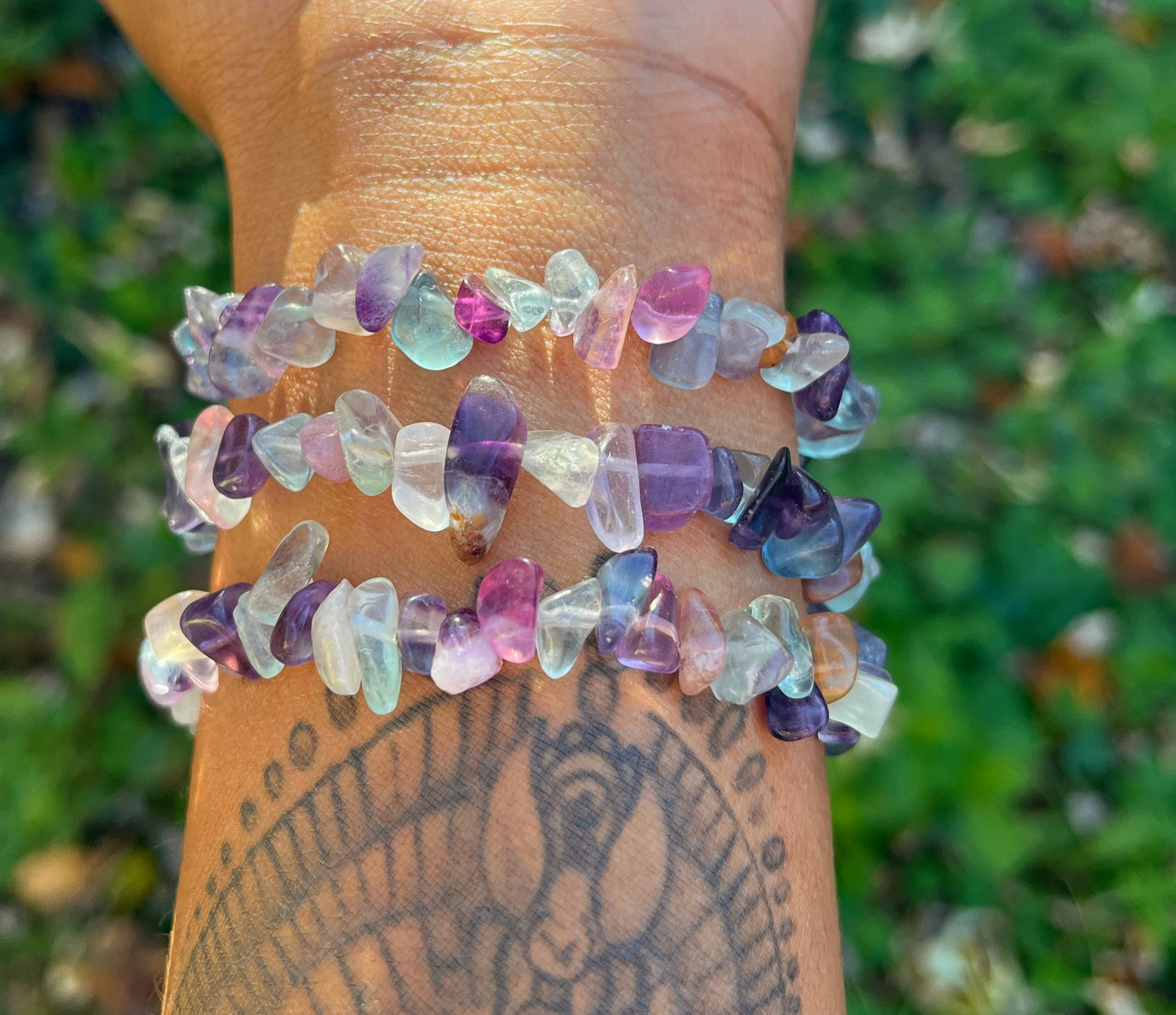 Natural Rainbow Fluorite Bracelet